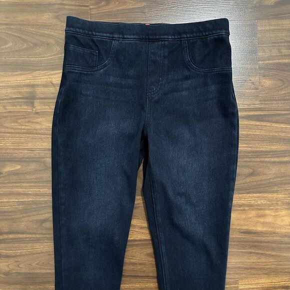 SPANX Jean-Ish Ankle Leggings Pull On Size M Blue Denim Stretch Jeggings EUC - Picture 3 of 14